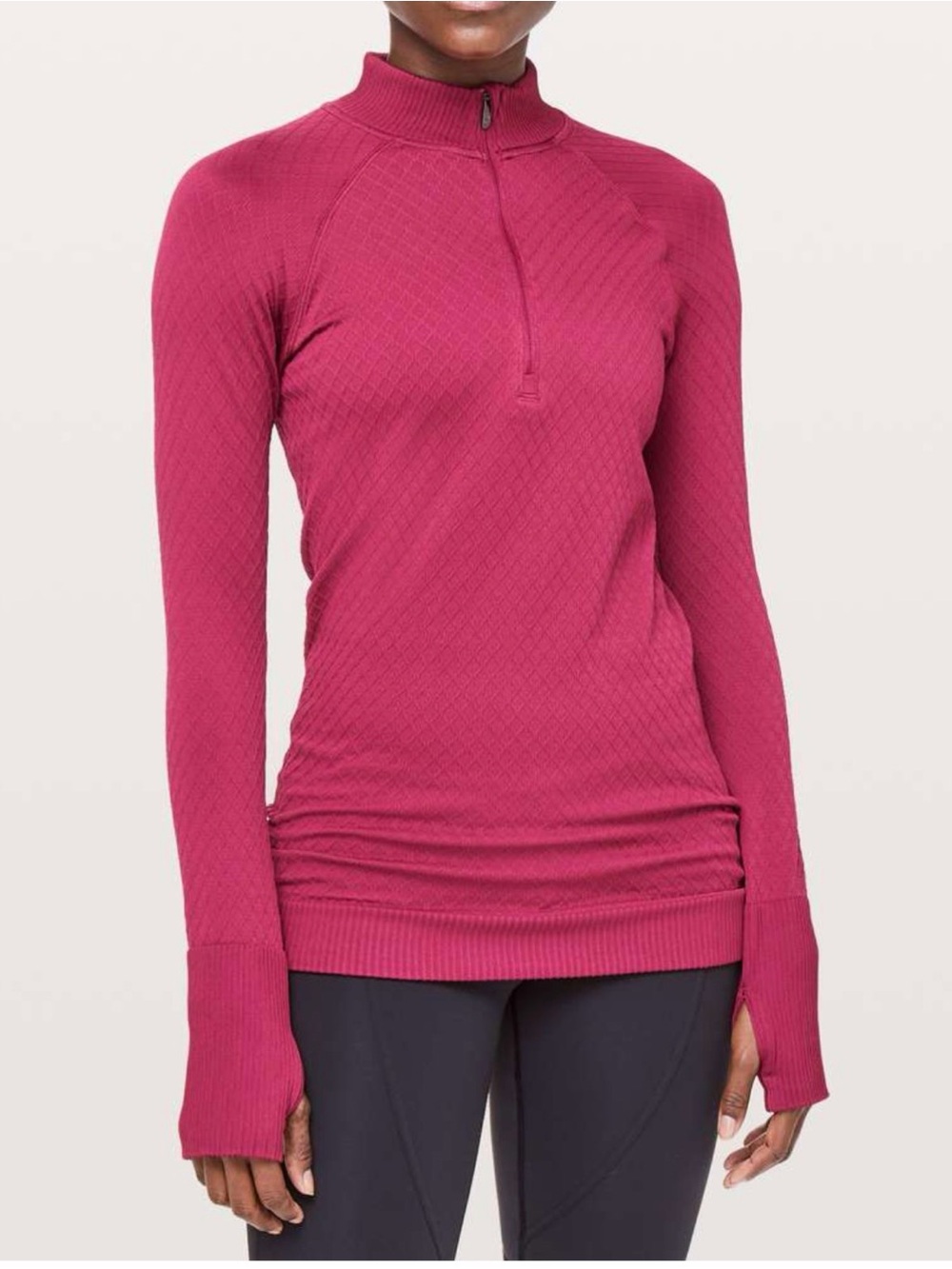 Lululemon Rest Less 1/2 Zip Star Ruby Long Sleeve Top